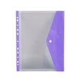 thumbnail image 1 of A4 Loose Leaf File Pouch with 11 Holes - Transparent Plastic Document Storage Bag, Colorful Labels for Binder & Office Organization, Purple, 1 of 6