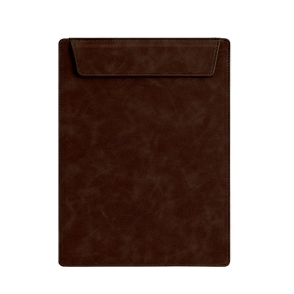 A4 Magnetic Clipboard with Leather-Like Surface - Writing Pad, Document Holder, 12x9 Inch Artificial Leather, for Office/School/Home, Portable Filing Board with Folder Clamp, Coffee