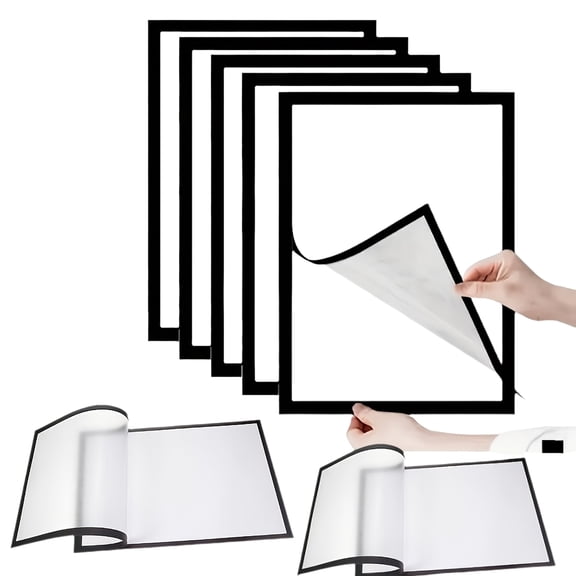 A4 Magnetic Photo Frame Wall Display Sticker, Punch-Free Certificate Holder, Self-Adhesive Picture Frame for Displaying Art Documents