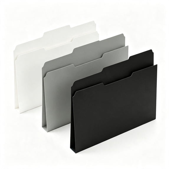 A4 Manila File Folders, 10 Pack, Black White Gray, Practical Space Organizer, Easy Access, for Home, Office, Bedroom, Closet, Kitchen and Everyday Organization