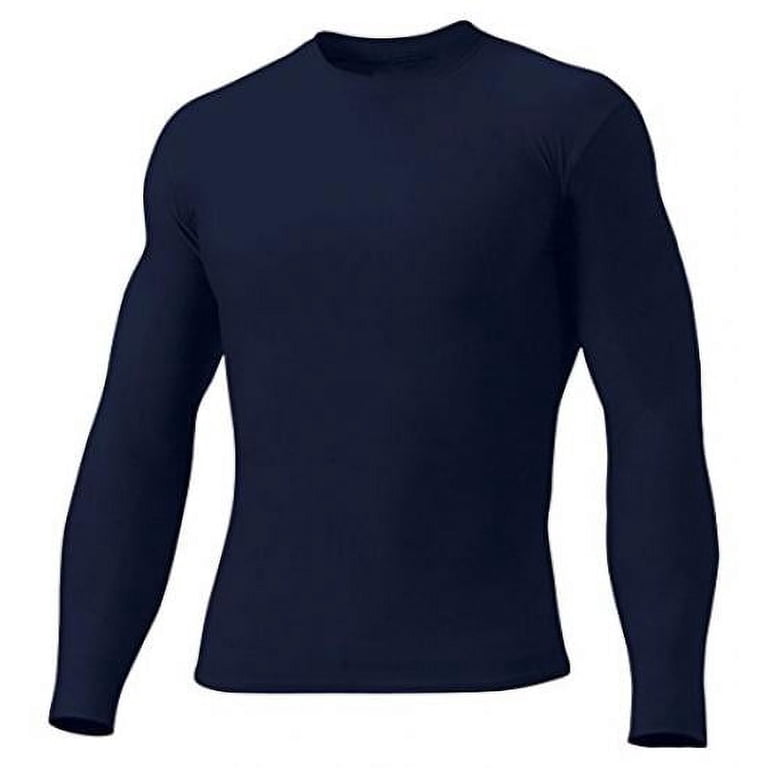 A4 Men's Comfortable 4-Way Stretch Compression Crew Long Sleeve