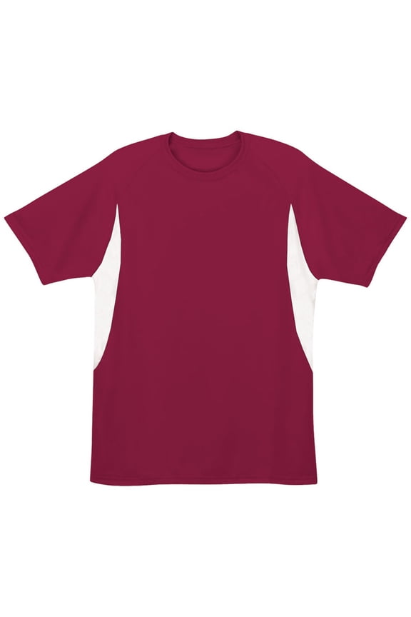 100% POLY CLRBLK PERFORM T (CARDINAL/ WHITE 3XL)