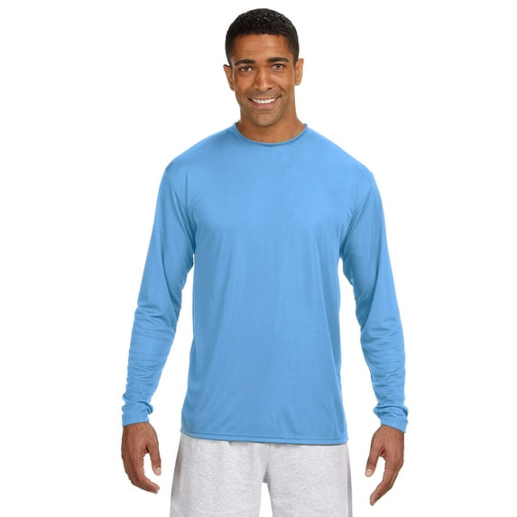 A4 N3165 ADLT LS PRFRMCE TEE (LIGHT BLUE 3XL)