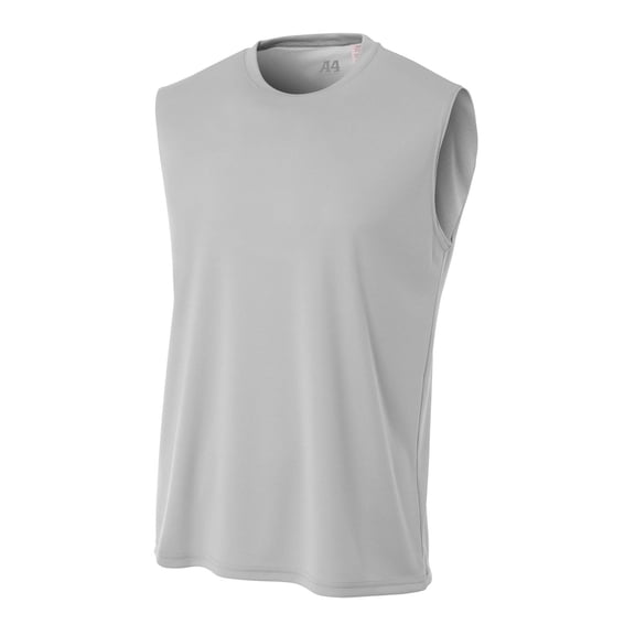 A4 Men's Cooling Performance Muscle T-Shirt, Silver - L