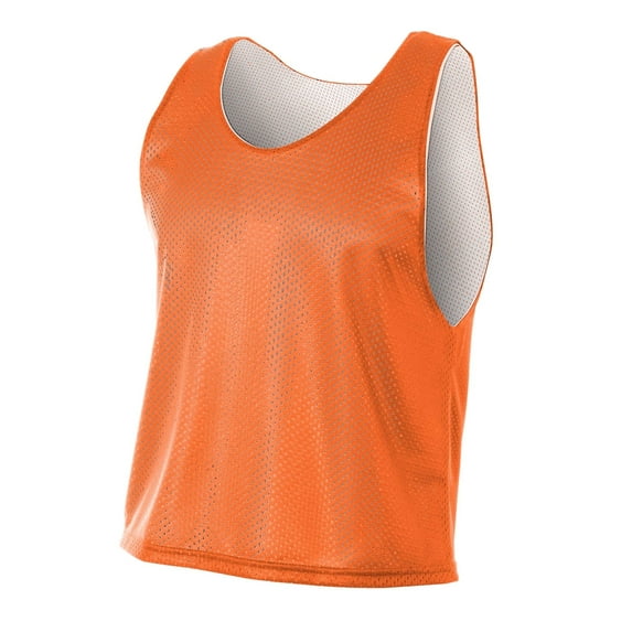 A4 Men's Lacrosse Reversible Practice Jersey, Orange/ White - L