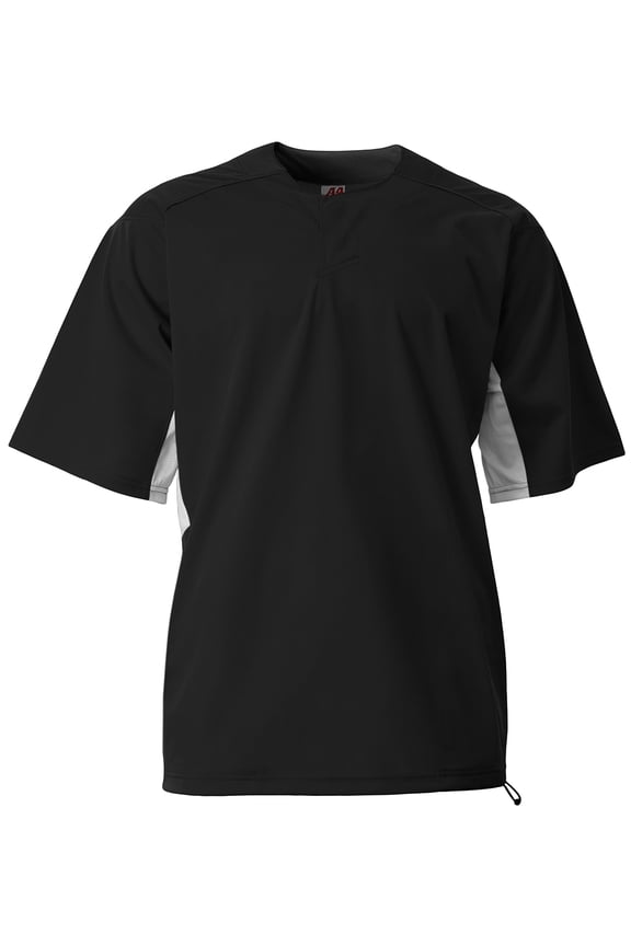 Men's Pro Dna Short Sleeve Baseball Batting Jacket Black Xl