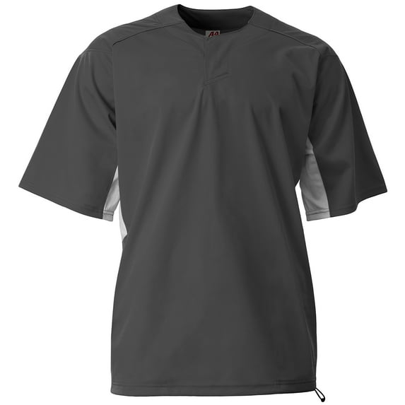 A4 Men's Pro Dna Short Sleeve Baseball Batting Jacket Grey Xl