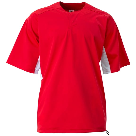 A4 Men's Pro Dna Short Sleeve Baseball Batting Jacket Red 2Xl