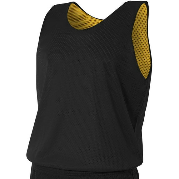 A4 Men's Reversible Mesh Tank - BLACK/ GOLD - 2XL