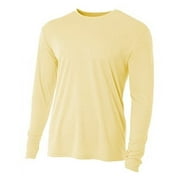A4 Men's Cooling Performance Long Sleeve T-Shirt - LIGHT YELLOW - L