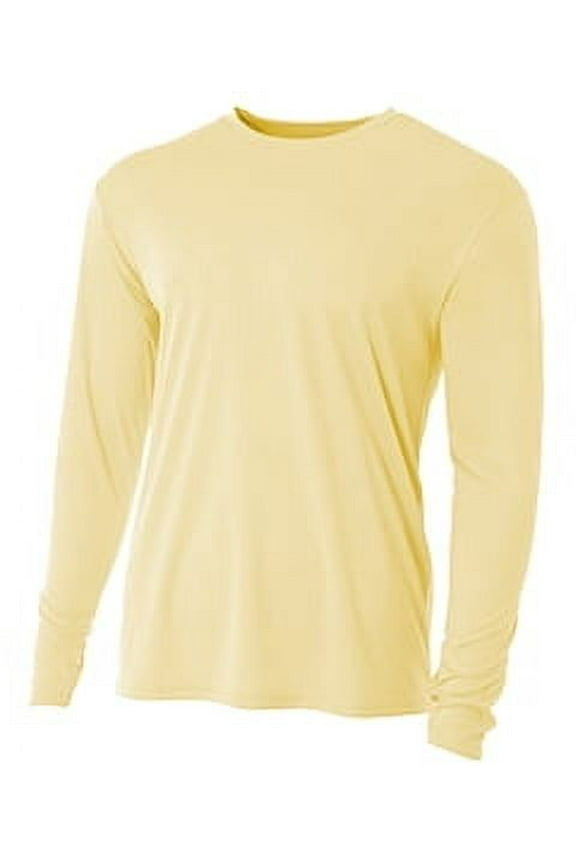 Men's Cooling Performance Long Sleeve T-Shirt - LIGHT YELLOW - L