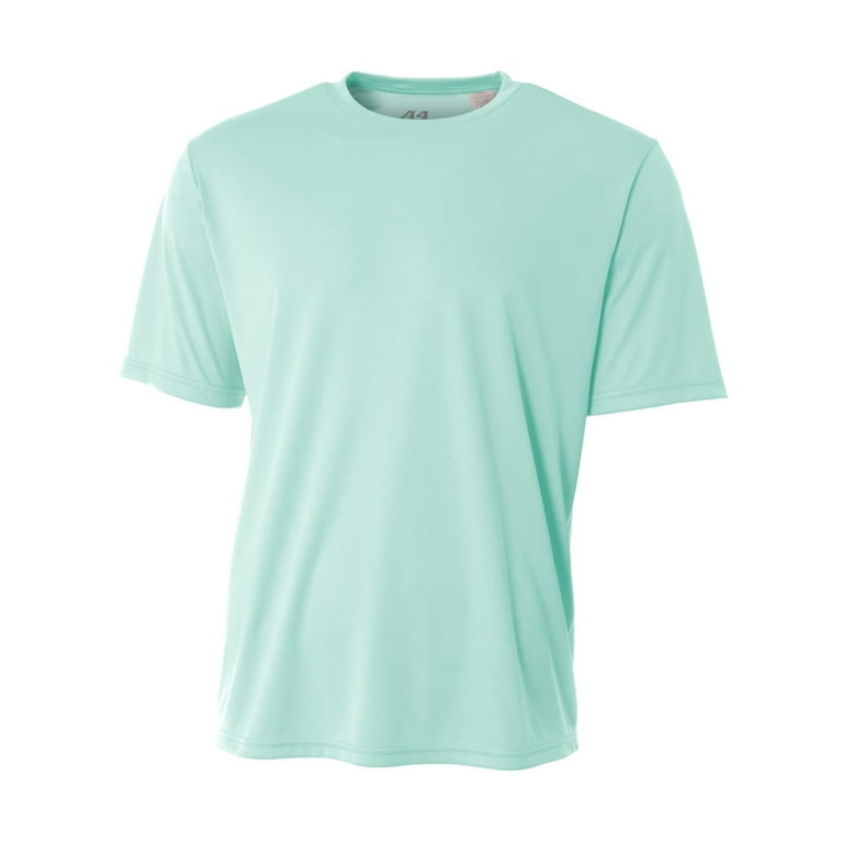 A4 Mens Adult Crew Neck Short Sleeve Cooling Active Performance T-Shirt  PASTEL MINT Large, N3142
