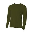 thumbnail image 1 of A4 Mens Cooling Performance Long Sleeve T-Shirt, M, Military Green, 1 of 2