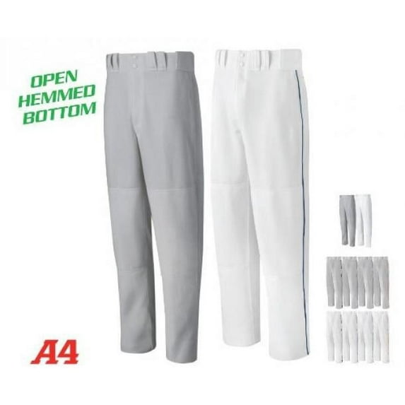 A4 Mens Pro Style Piped Baggy Baseball Pants XxLarge WhiteRoyal WhiteRoyal XXLarge
