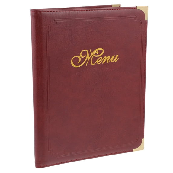 LIOOBO 1Pack Red Pu Menu Book Folder for Restaurant Use with Slide in Inner Page Design