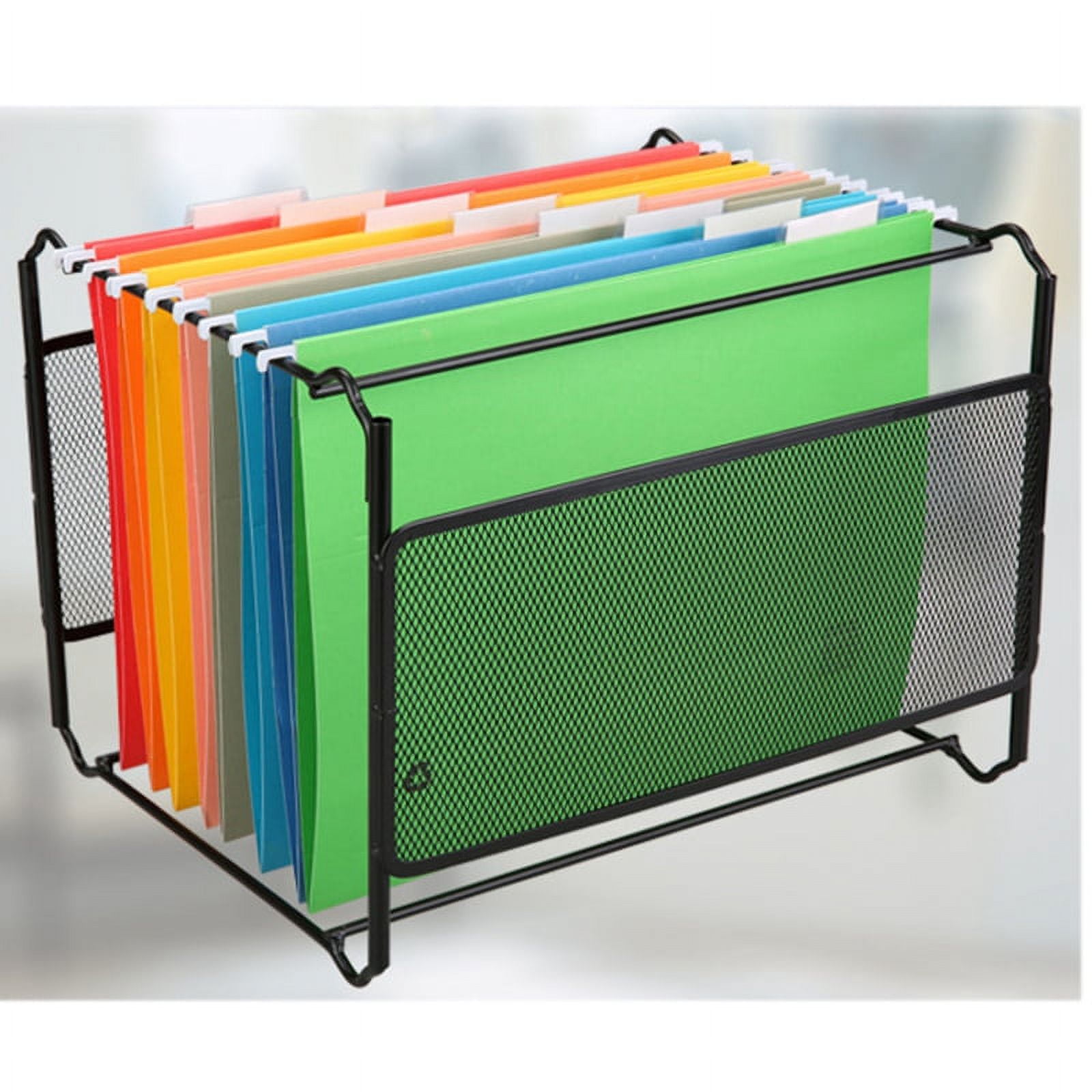 A4 Mesh Metal File Organizer Box Hanging File Folder Box Desk Storage