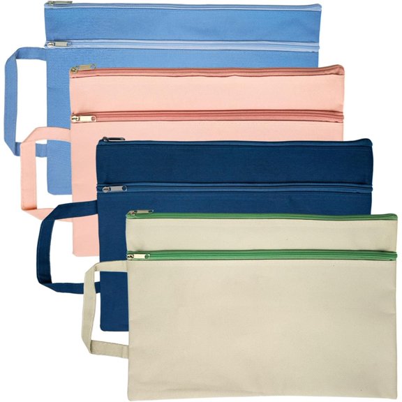 A4 Mesh Zipper Pouch,  File Bag with Handle,Foldable Document Organizer for School, Office, Travel - Durable Folder with Puzzle Project/  (4)