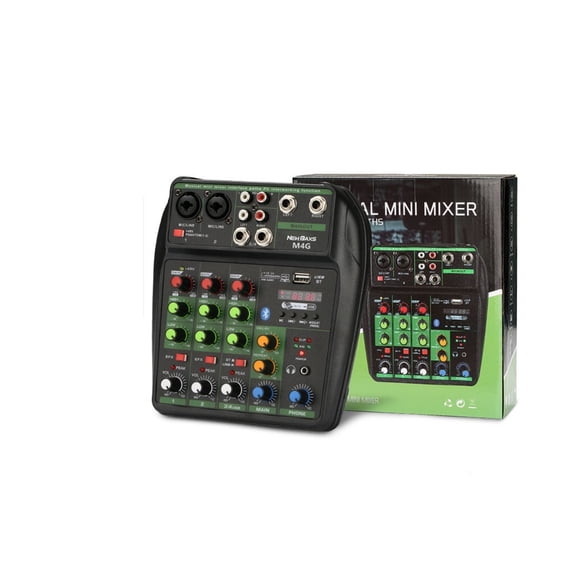 A4 Mixer 4-Channel Sound Mixing Console A8 Support Bluetooth USB 48V Power For Party Recording Webcasting ,Easy to Operate