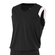A4 Moisture Management V-Neck Muscle For Men in Black/White | N2340
