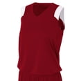 thumbnail image 1 of A4 Moisture Management V-Neck Muscle For Women in Cardinal/White NW2340, 1 of 2
