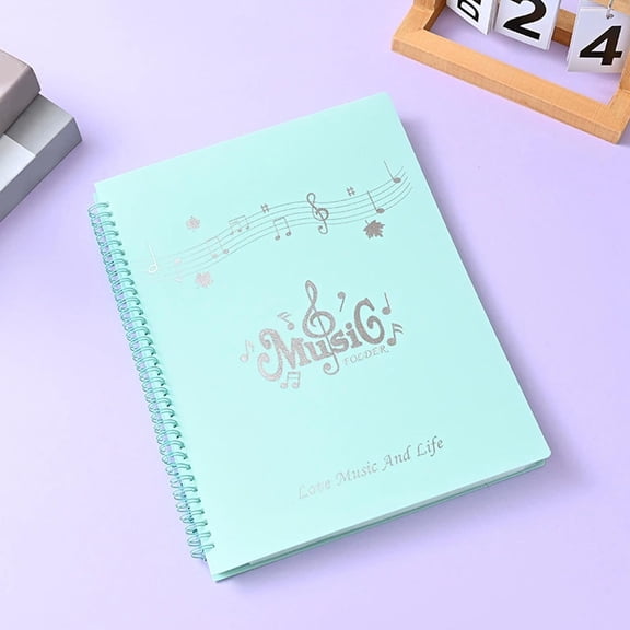A4 Music Score Folder with Anti-Reflective Clear Pockets, Spiral Binding, Waterproof Cover – Holds Piano, Guitar, Violin Sheets, Easy Annotation and Secure Sheet Storage