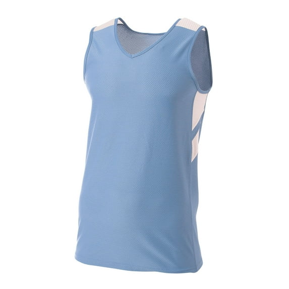 A4 N1178 Mens Fast Break Jersey - Lt Blue/White - 2XL