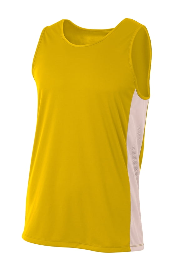 N2009 Mens Pacer Singlet - Gold/White - 2XL