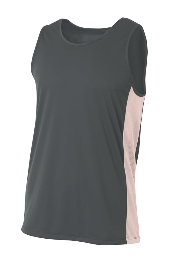 N2009 Mens Pacer Singlet - Graphite/White - 2XL