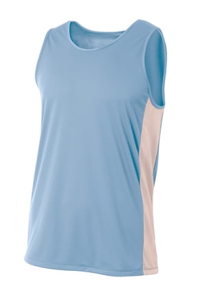 N2009 Mens Pacer Singlet - Lt Blue/White - XL