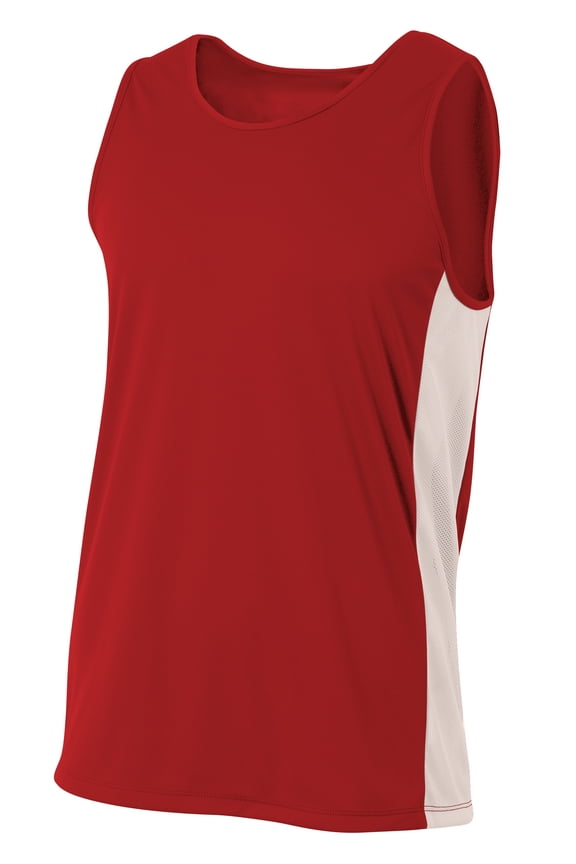 N2009 Mens Pacer Singlet - Scarlet/White - 2XL