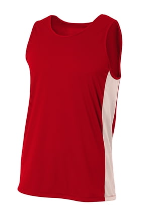 N2009 Mens Pacer Singlet - Scarlet/White - 2XL