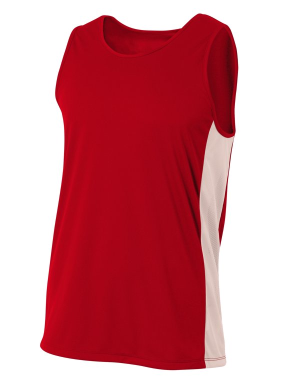 N2009 Mens Pacer Singlet - Scarlet/White - 3XL