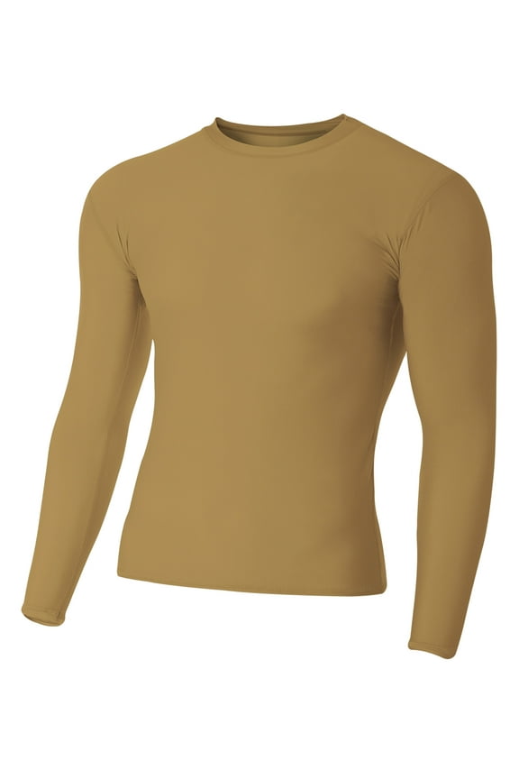 N3133 Mens Long Sleeve Compression Crew Vegas Gold 2XL