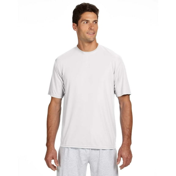 A4 N3142 MENS COOLING PERFORMANCE T SHIRT, WHITE, 4XL, Pack Of 10, Mens Workout Shirts