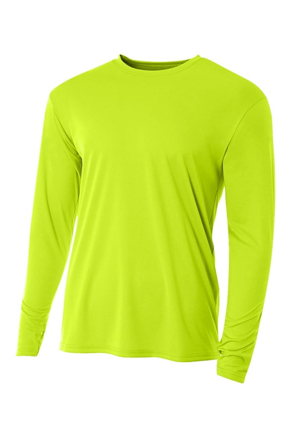 N3165 Mens Cooling Performance Long Sleeve Crew - Lime - S Retired