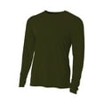 thumbnail image 1 of A4 N3165 Mens Cooling Performance Long Sleeve Crew - Military-Green - XS, 1 of 2