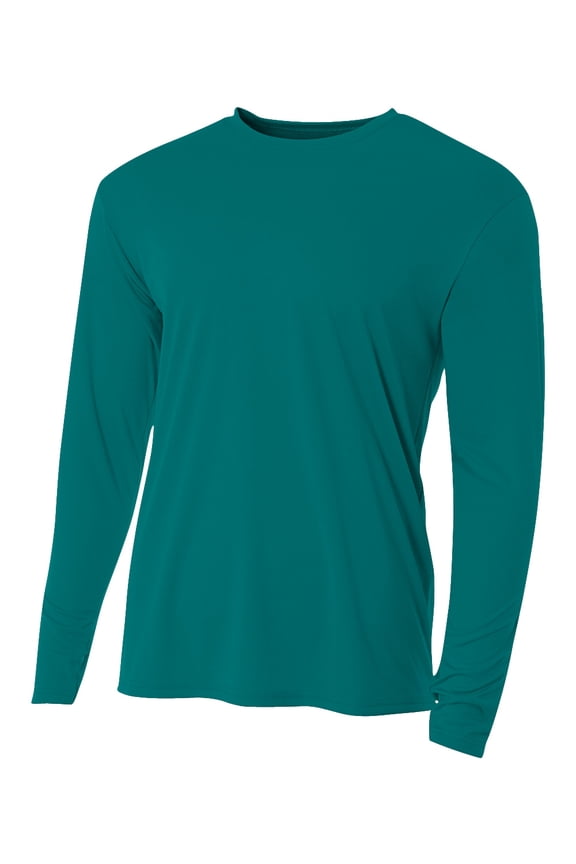 N3165 Mens Cooling Performance Long Sleeve Crew - Teal - XL