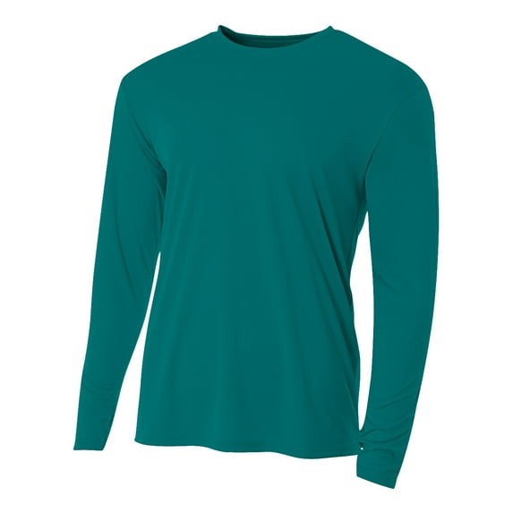 A4 N3165 Mens Cooling Performance Long Sleeve Crew - Teal - XL