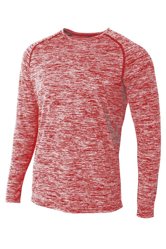 N3305 Adult Space Dye Long Sleeve Raglan T Shirt