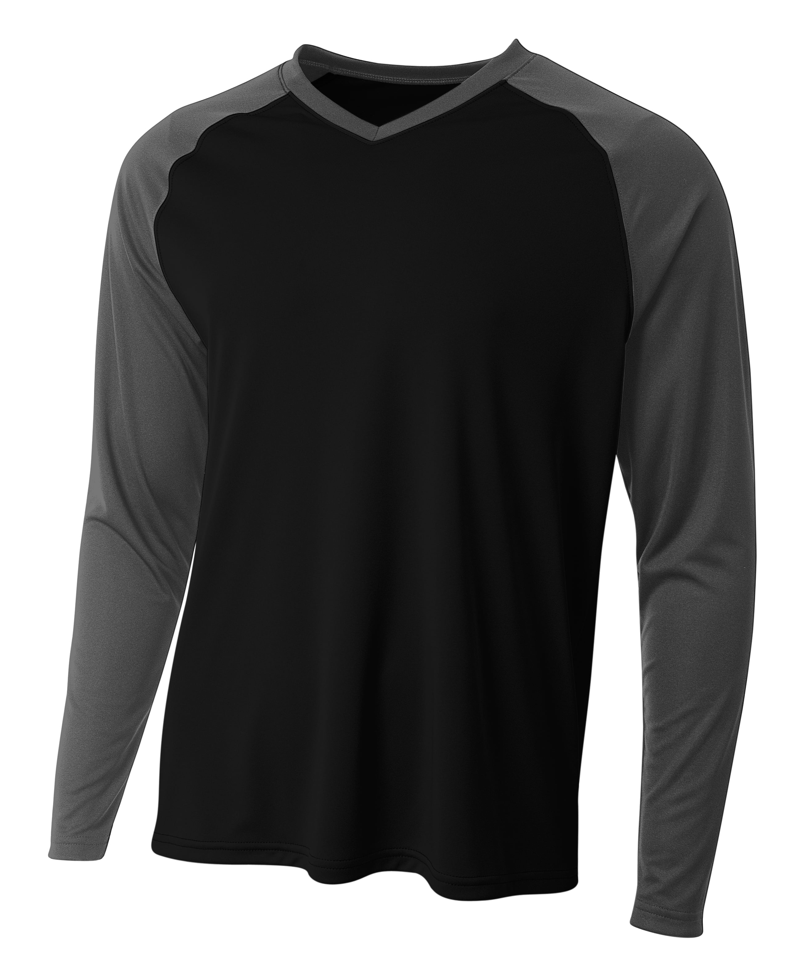 A4 Long Sleeve Strike Raglan Tee For Men in Gold/Black