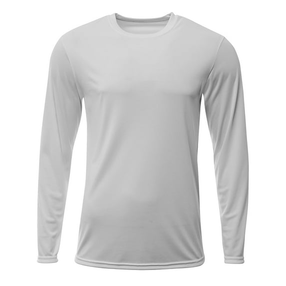 A4 N3425 Mens Sprint Long Sleeve Tee - Silver - 3XL