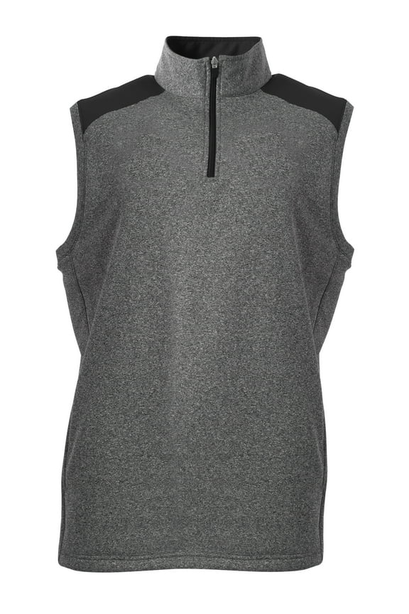 N4095 Mens Tourney Sleeveless Fleece - Heather/Black - S