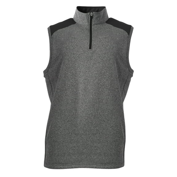 A4 N4095 Mens Tourney Sleeveless Fleece - Heather/Black - XL