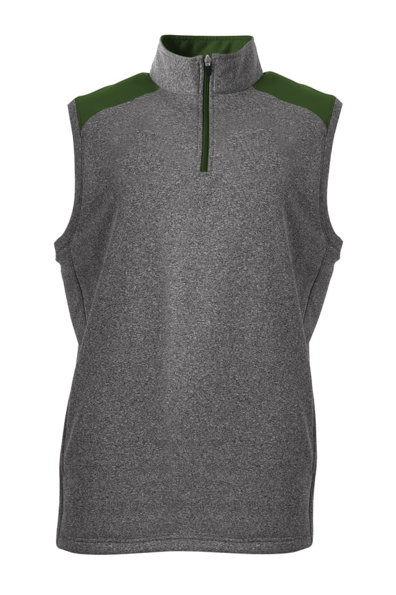 N4095 Mens Tourney Sleeveless Fleece - Heather/Forest - S