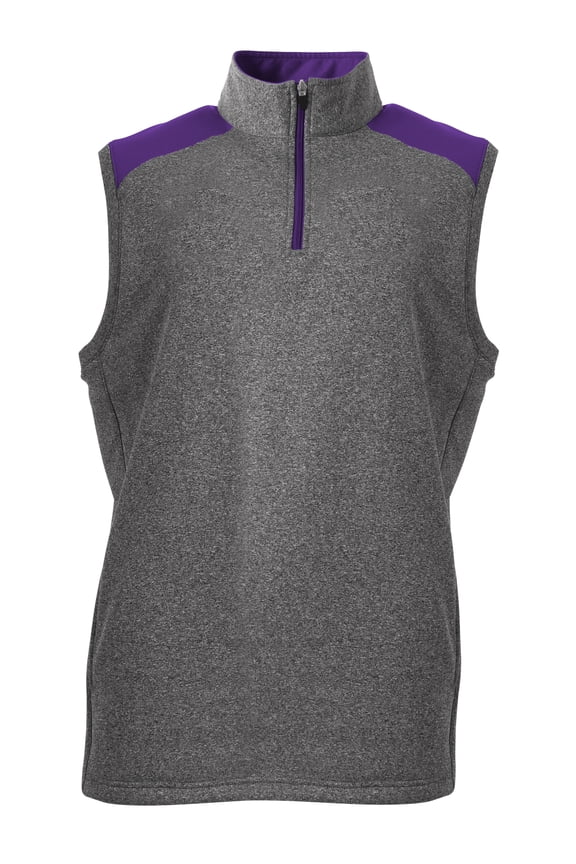 N4095 Mens Tourney Sleeveless Fleece - Heather/Purple - S