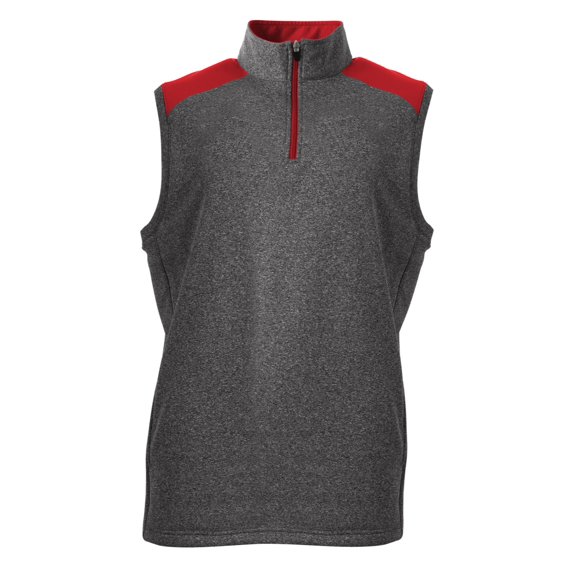 A4 Tourney Sleeveless Fleece Stain Release and Odor Resistant for Easy Care For Mens Color Heather/Scarlet Size L