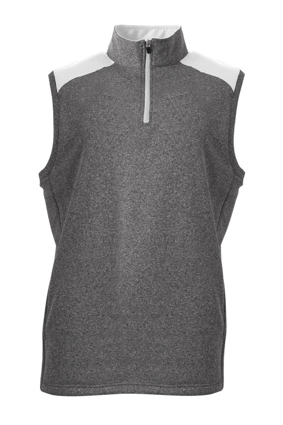 N4095 Mens Tourney Sleeveless Fleece - Heather/White - S
