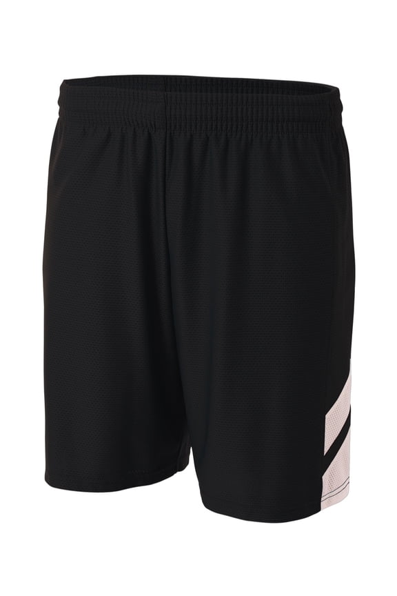 N5178 Mens Fast Break Short - Black/White - L