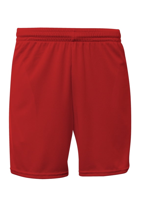 N5384 Mens Flatback Mesh Short with Pockets - Scarlet - S