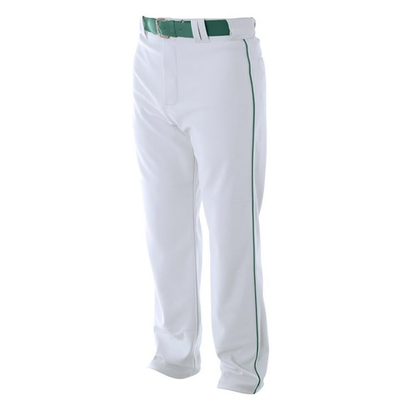 A4 N6162 Adult Pro Style Open Bottom Baggy Cut Baseball Pant - White & Forest, 3XL